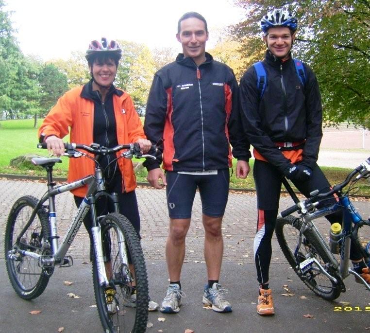 Anne, Mathias und Till beim Cross-Duathlon Wetter