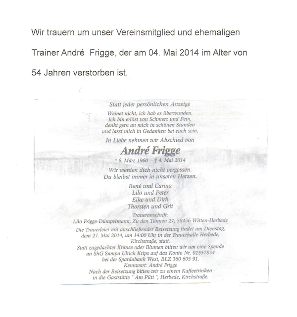 André-Frigge-Traueranzeige
